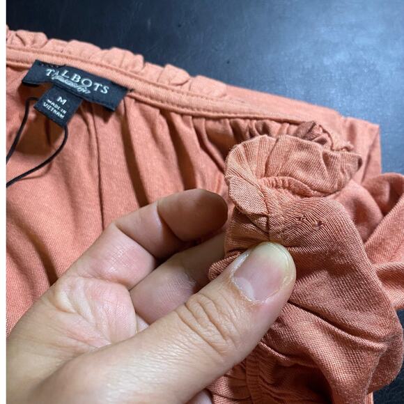 NWT Talbot Lightweight Short Sleeve Orange Blouse top size M - Picture 7 of 7
